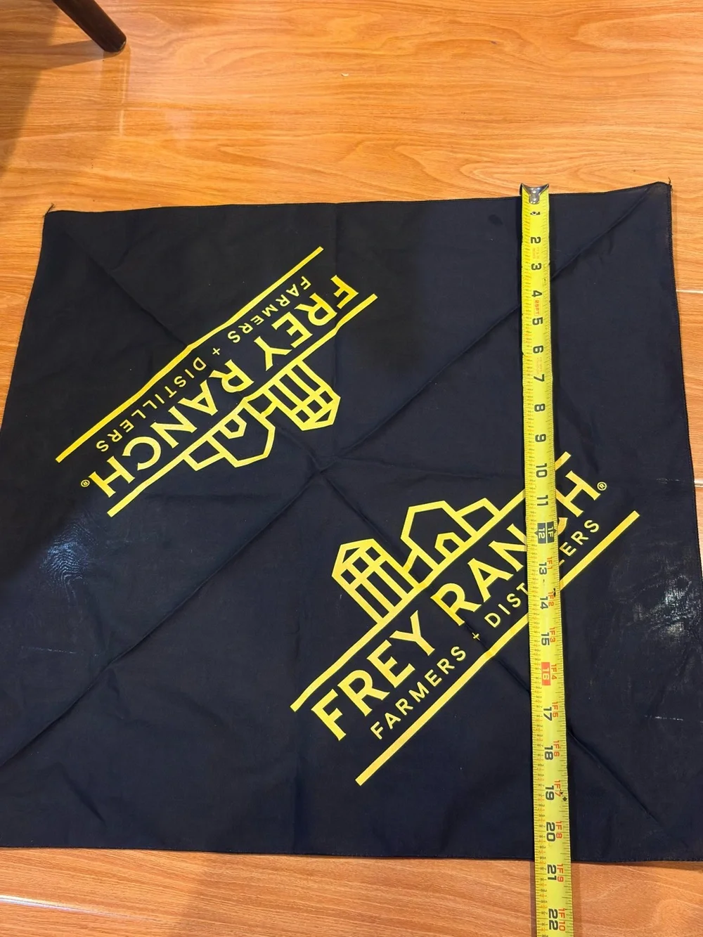 Never Use Square Black Bandana-Frey Ranch 21”x21”
